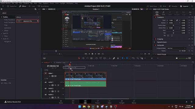 How to Add an Adjustment Layer in Davinci Resolve