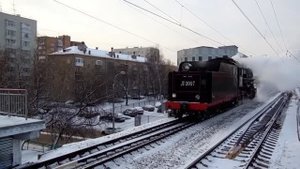 Паровоз Л-2057 (ТЧ-16) следует резервом.