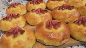 Вкусные булочки ОСЬМИНОЖКИ в тесте |Булочки на перерыв , перекус , завтрак| Выпечка рецепты