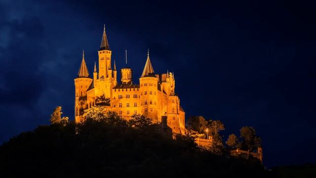 КРАСИВЫЙ ДВОРЕЦ, ЗАМОК НА ГОРЕ, BEAUTIFUL PALACE VIEW AT NIGHT