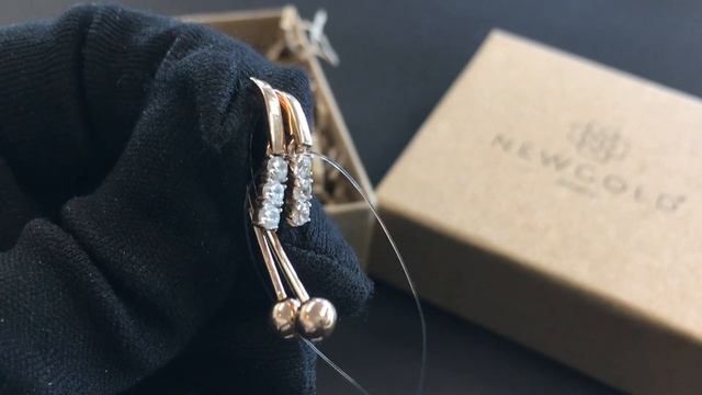 !Серьги 097653 из красного золота 585 пробы с фианитами смотреть онлайн