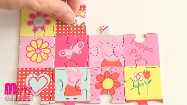 Свинка Пеппа собираем пазлы для малышей - Пеппа и Цветы | Merry Nika смотреть онлайн