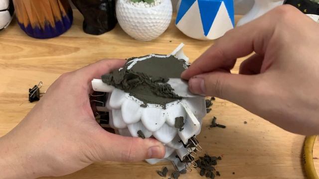 Easy make cement pots use 3D printed mold, amazing result. смотреть онлайн