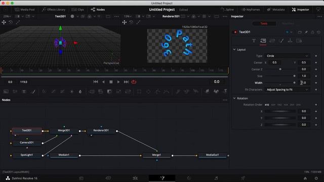 Path Animation 360 - 3D Text - Davinci Resolve Tutorial смотреть онлайн