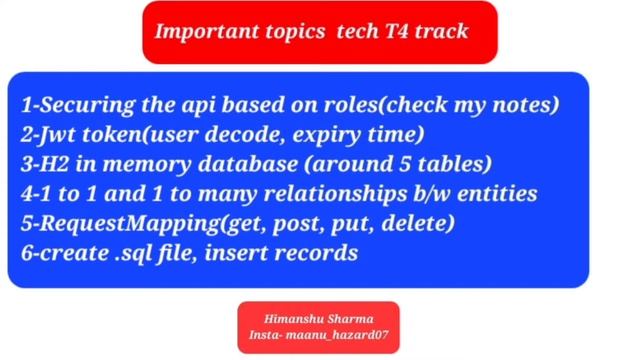 TCS Elevate Wings 1 Core Tech Track Hands-on, MCQ,  Exam Pattern and Syllabus | T4 Track Springboot
