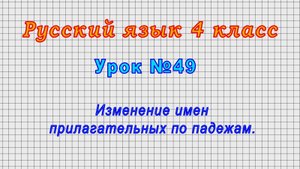 Русский язык 4 класс (Урок№49 - Изменение имен прилагательных по падежам.)