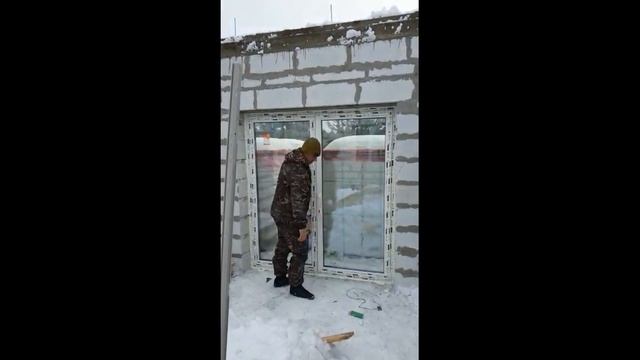 Остекление коттеджа установка портала PSK с выходом на террасу штульповая дверь