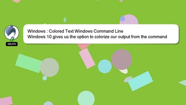 Windows : Colored Text Windows Command Line