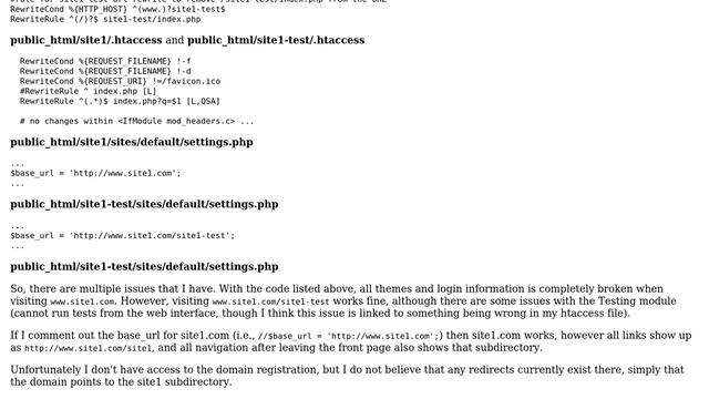 Drupal: Routing to production and testing Drupal installations on shared hosting account