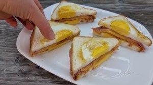 Тосты с яйцом и беконом - вкусно и быстро, семья сыта и довольна_ простые идеи для завтрака