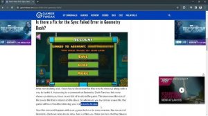 Geometry Dash Sync Failed Please Try Again Later (Problem Solved)