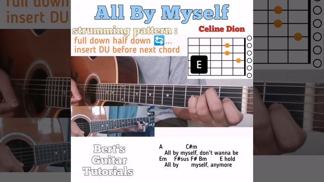 All By Myself - Celine Dion guitar chords w/ lyrics & strumming tutorial смотреть онлайн