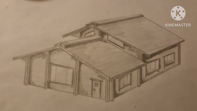 Дом из бруса.Начинаю новый проект с эскизника. смотреть онлайн