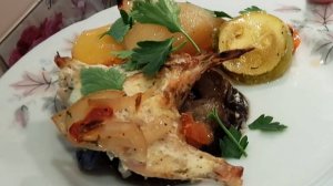 9. Судак, запечённый с овощами в духовке