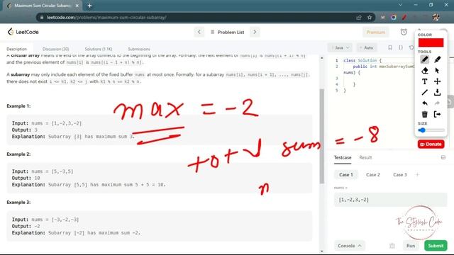 Maximum Sum Circular Subarray | LeetCode 918| Medium| Java Code