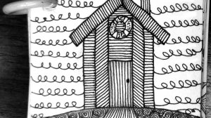 Зентангл в авторском скетчбуке Пейзаж