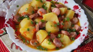 Тушеная картошка с сосисками