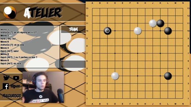Atelier - COMMENTAIRE 20k - 30-05-18 Partie 01 | Jeu de Go смотреть онлайн