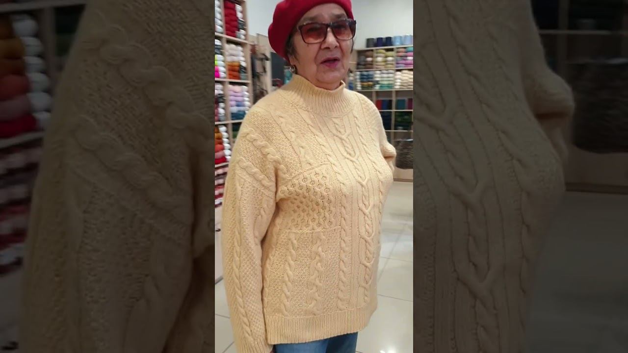 Гульфия связала свитер из пряжи Frendly цыпа  #knitting #вязаниеспицами #каквязать #вязание