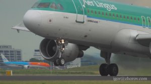 Эйрбас авиакомпании Aer Lingus взлетает из аэропорта Схипхол, Амстердам.