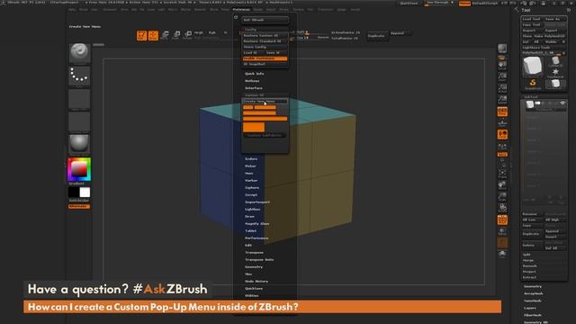#AskZBrush: “How can I create a Custom Pop-Up Menu inside of ZBrush?”