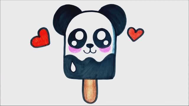 Как нарисовать мороженое в виде панды  - научитесь рисовать легкочитесь рисовать легко