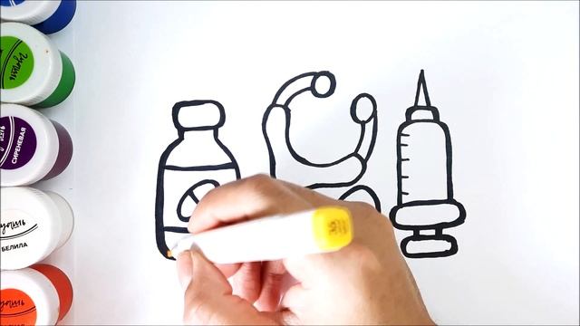 Drawing Doctors Kit  Bolalar uchun tibbiy asboblar rasm chizish  Сурет салу медициналық құралдар