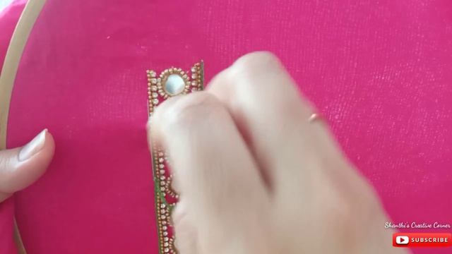 Beautiful Normal Needle Work Blouse Design Using Mirrors and Beads#HandEmbroidery8