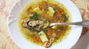 Гречневый суп с шампиньонами