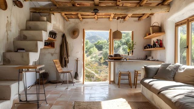 Rustic Cozy Spaces: Mediterranean Loft and Small Cabin Retreats Inspired by Nature смотреть онлайн