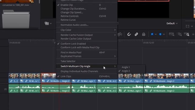 How to Switch Multicam Clip Angle in DaVinci Resolve 16 다빈치 리졸브 멀티캠 클립 앵글 바꾸기