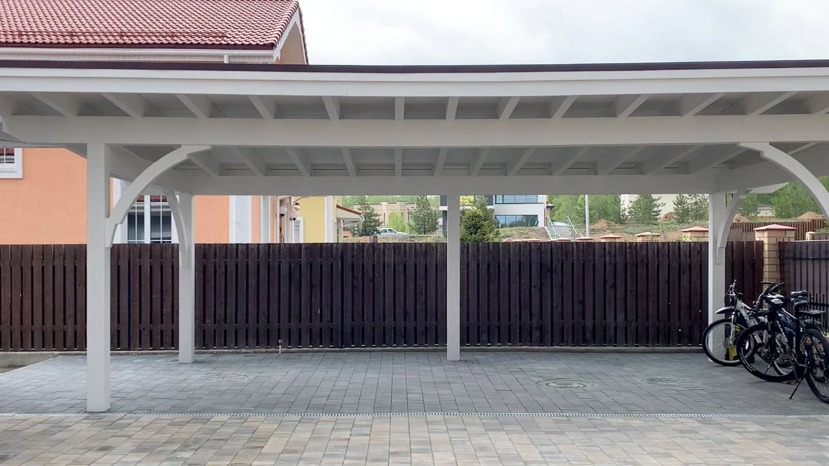 Навес для Авто из клееных балок в Лесном Острове