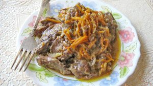 Куриная печень с апельсином