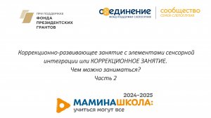 Курс для тьюторов: 7. Коррекционно-развивающее занятие с элементами сенсорной интеграции. Часть 2.