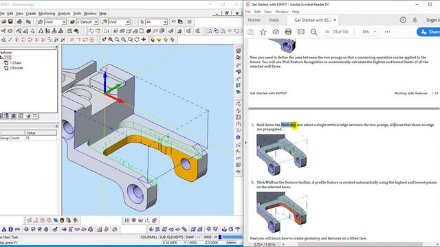 Esprit CAM : Working with Features 2 : 07