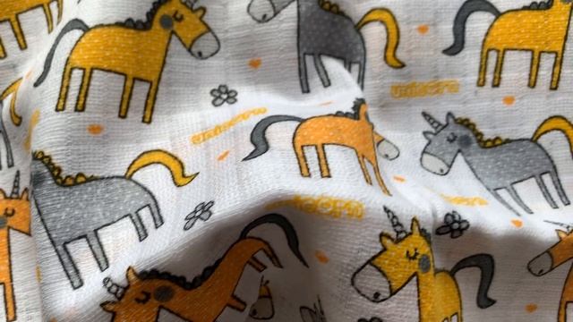 Ткань из Польши: Единороги серо-желтые смотреть онлайн
