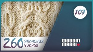 Косы с ажуром Узор №107 из книги Хитоми Шидо 260.Японские узоры
