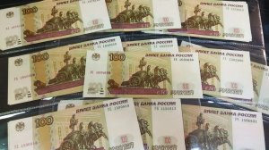 Обзор экспериментальных 100 рублей: тест лакового покрытия, комплект из 50 банкнот 10 серий 5 опытов