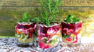 Сельдь под шубой в стакане