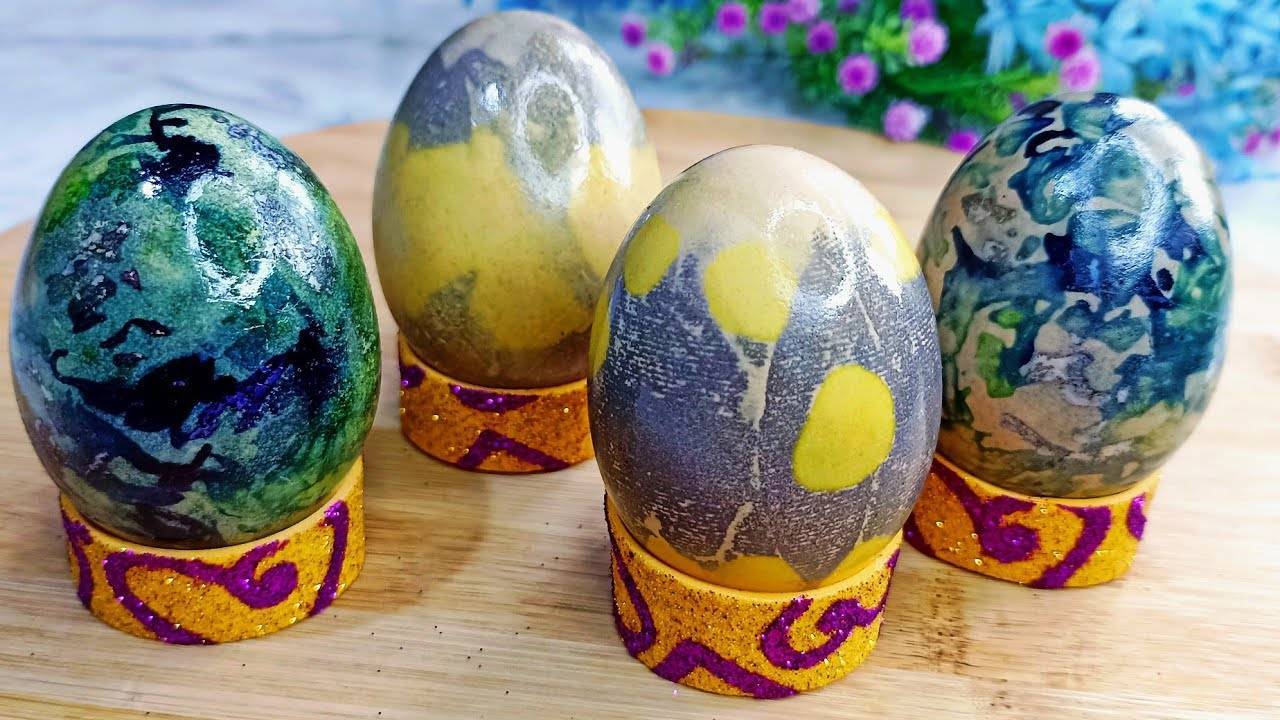 Красивые яйца на Пасху без красителей. Два способа покраски пасхальных яиц