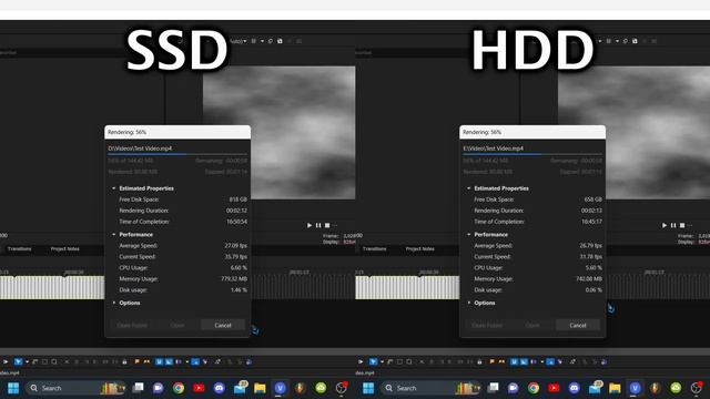 Vegas Pro Render Test - SSD vs. HDD смотреть онлайн