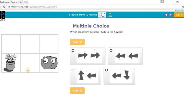 Code.org: Course 1 - Stage 2: Movi it, Move it (Quiz) смотреть онлайн