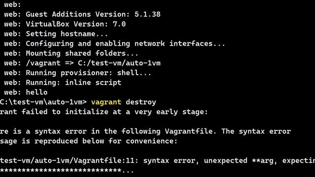 linux automation , create 1 vm with vagrant file and  provision with shell