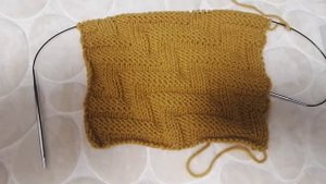 Узор спицами ступеньки, двухсторонний