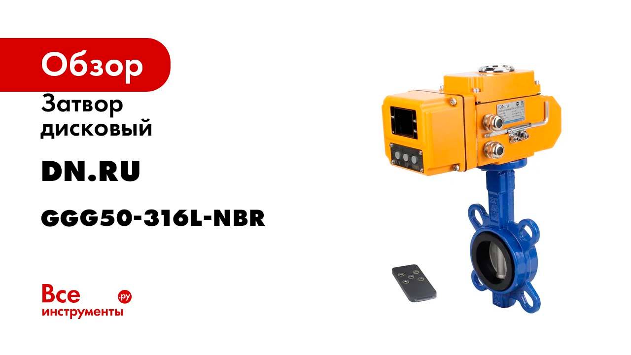 Дисковый затвор DN.ru GGG50-316L-NBR Ду40 Ру16 электропривод QT-005-220-0-10В D050-65394