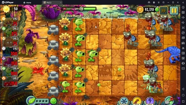 Растение против Зомби 2/PvZ2 Adventure Jurassic Marsh Day 17/Юрское Болото День 17 смотреть онлайн