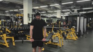 Махи со штангой перед собой