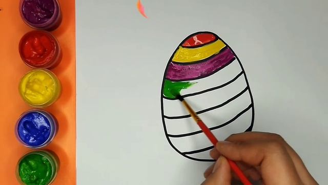 Drawing egg for kids/Bolalar uchun tuxum chizish va boʻyash / Easy Draw.