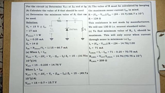 Analog Electronics (Load Regulation by Zener Diode) Lecture#23 by Shahzad Ali Nasir (Urdu/Hindi)