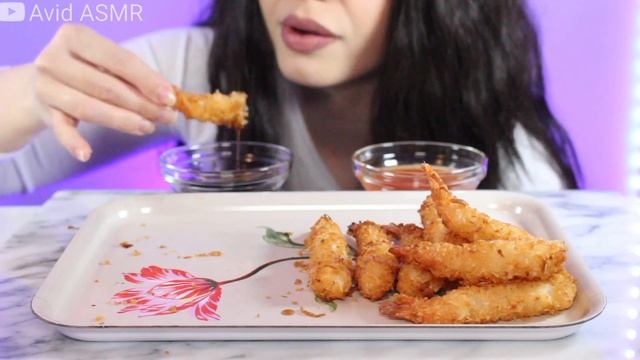 ASMR CRUNCHY COCONUT SHRIMP MUKBANG - EATING SOUNDS - SEAFOOD - NO TALKING (AVID ASMR)